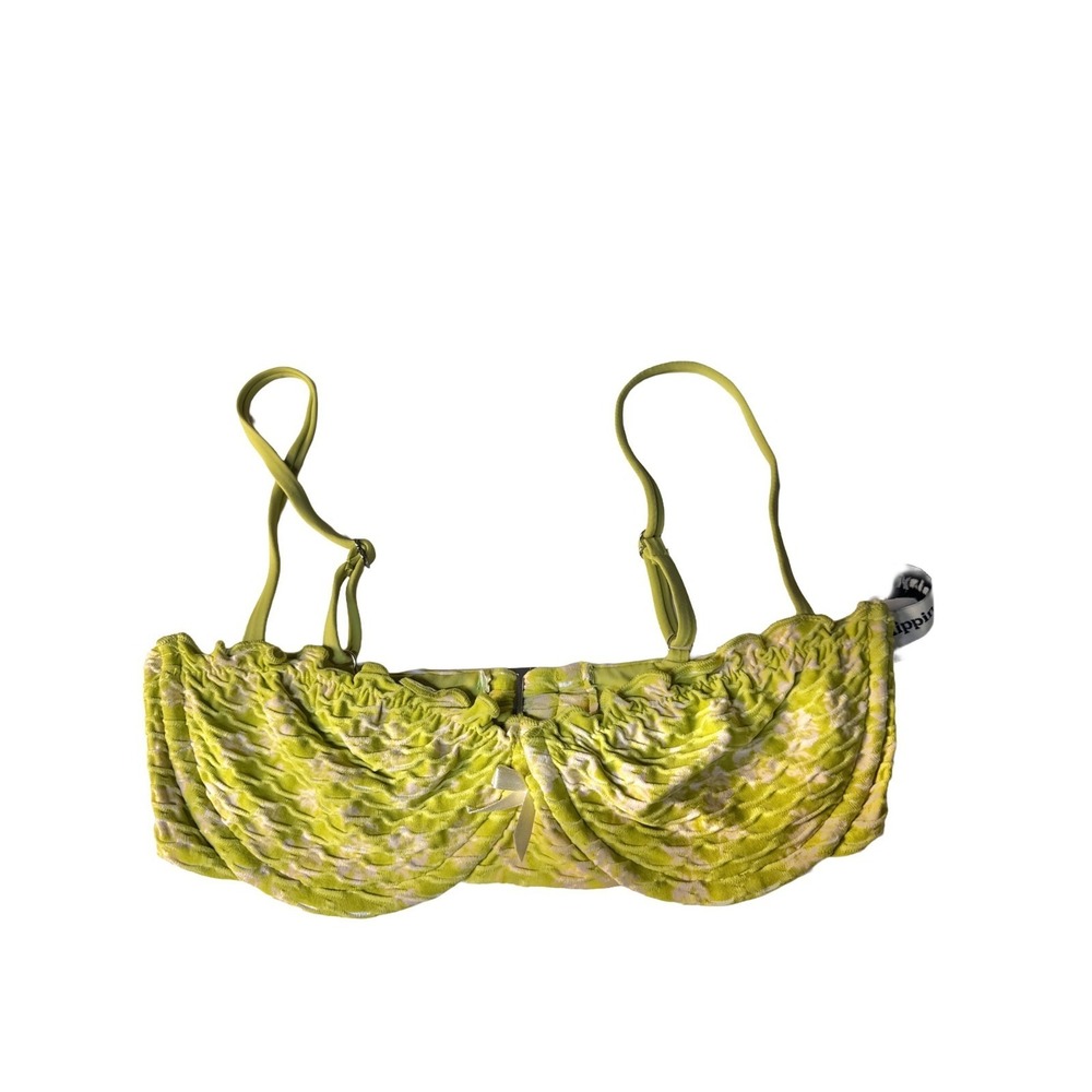 Dippin Daisy's Chica Bikini Top‎ XS Yellow Green Underwire Swimwear NWT Women